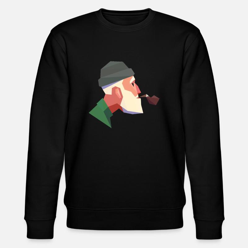 Mann mit Pfeife - Stanley/Stella Unisex Bio-Sweatshirt CHANGER  - Schwarz
