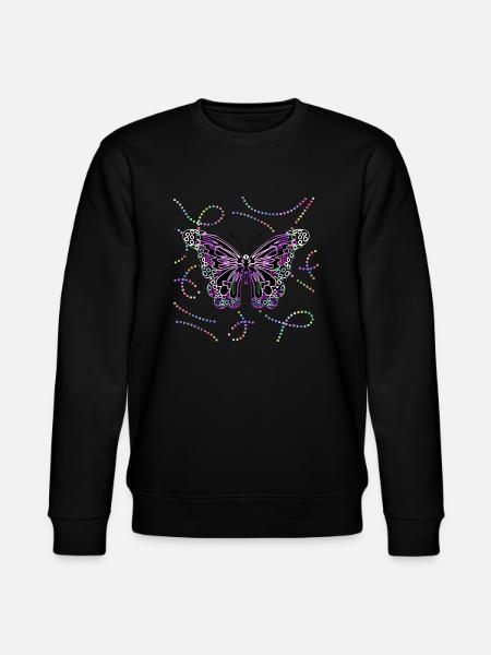 Schmetterling - Stanley/Stella Unisex Bio-Sweatshirt CHANGER  - Schwarz
