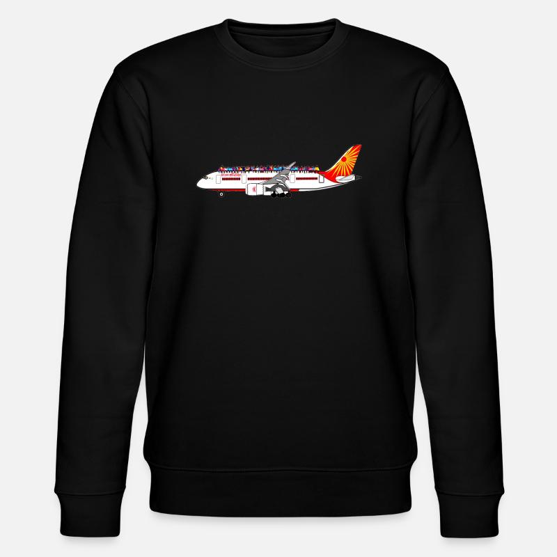 Flugzeug - Stanley/Stella Unisex Bio-Sweatshirt CHANGER  - Schwarz