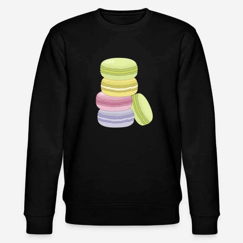 Zuckersüße, bunte Macarons - Stanley/Stella Unisex Bio-Sweatshirt CHANGER - Schwarz