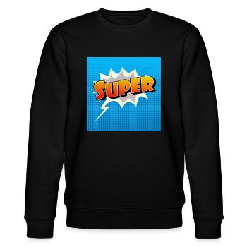 Super Comic Lettering Symbol - Stanley/Stella Unisex Bio-Sweatshirt CHANGER  - Schwarz - Vorne - Nik (191cm) & Marisol (170cm)