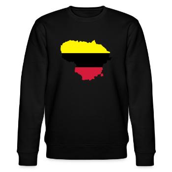 Litauen - Stanley/Stella Unisex Bio-Sweatshirt CHANGER  - Schwarz - Vorne - Nik (191cm) & Marisol (170cm)