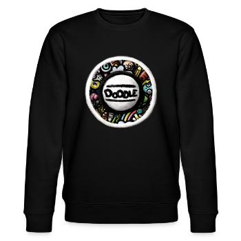Doodle Art Sticker - Stanley/Stella CHANGER Unisex Organic Sweatshirt - black - Front - Nik (191cm) & Marisol (170cm)