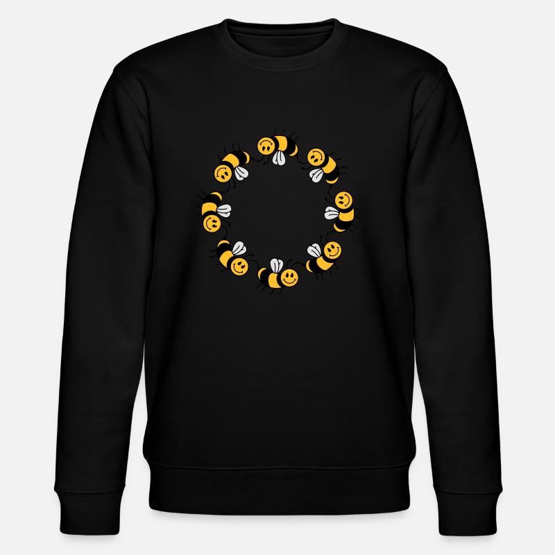 Funny bee circle pattern - Stanley/Stella CHANGER Unisex Organic Sweatshirt - black