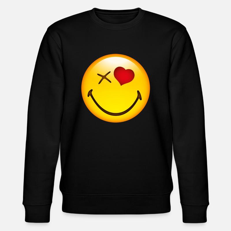 Smiley Love - Stanley/Stella Unisex Bio-Sweatshirt CHANGER  - Schwarz