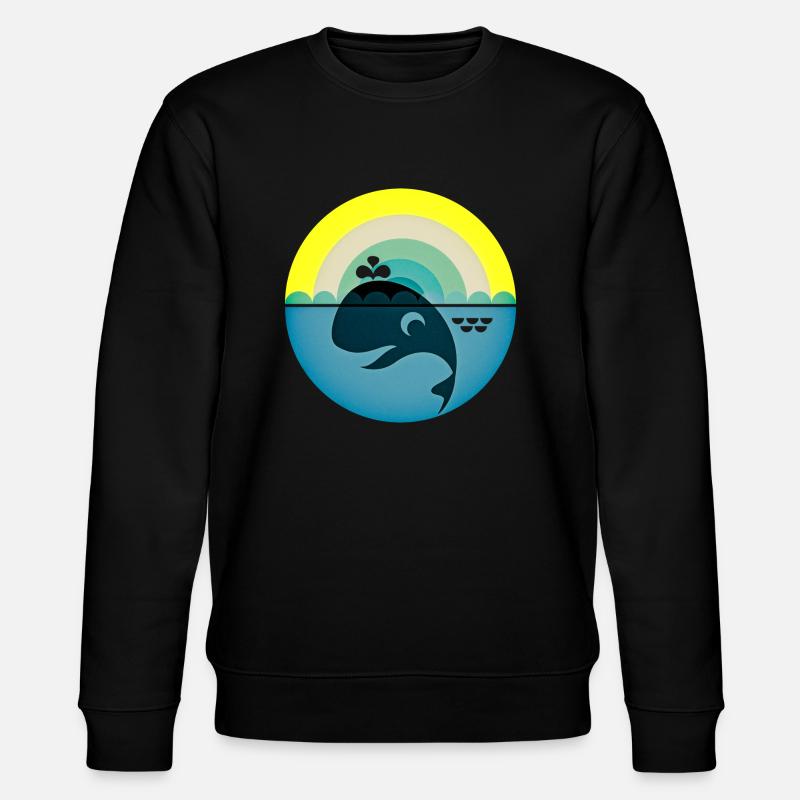 Whale - Stanley/Stella CHANGER Unisex Organic Sweatshirt - black