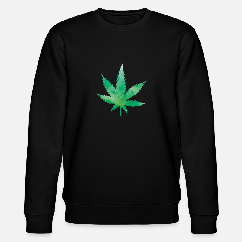 leaf weed - Stanley/Stella Unisex Bio-Sweatshirt CHANGER  - Schwarz