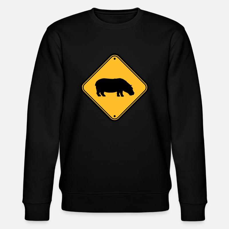 Attention hippo shield - Stanley/Stella CHANGER Unisex Organic Sweatshirt - black