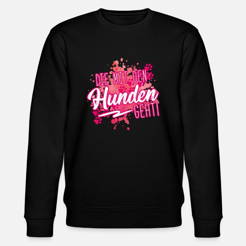 mit den hunden geht - Stanley/Stella Unisex Bio-Sweatshirt CHANGER  - Schwarz