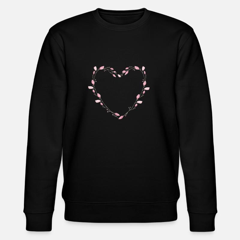 heart_watercolour_wreath - Stanley/Stella Unisex Bio-Sweatshirt CHANGER  - Schwarz