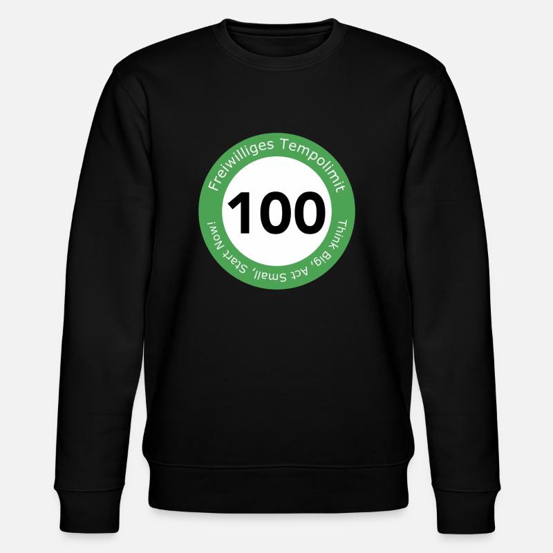 Freiwilliges Tempolimit 100 - Stanley/Stella Unisex Bio-Sweatshirt CHANGER  - Schwarz