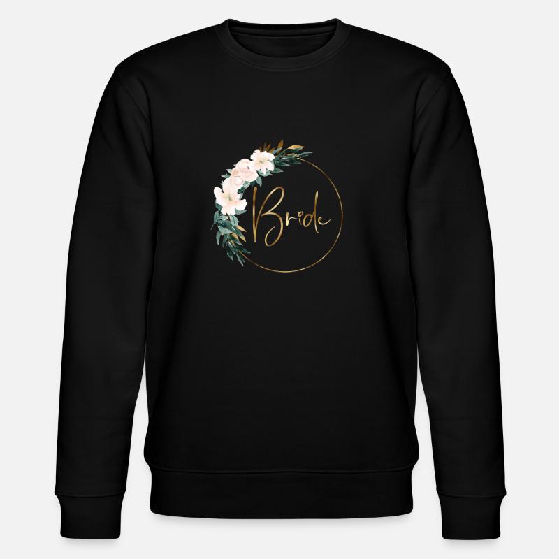 pfirsich_gruen_braun_kranz_3_bride - Stanley/Stella Unisex Bio-Sweatshirt CHANGER  - Schwarz