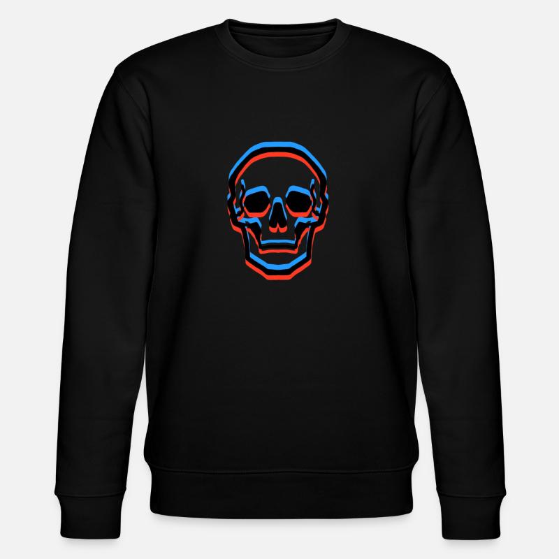 3D skull - Stanley/Stella CHANGER Unisex Organic Sweatshirt - black