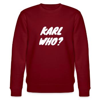 Karl wer? - Stanley/Stella Unisex Bio-Sweatshirt CHANGER  - Burgunderrot - Vorne - Nik (191cm) & Marisol (170cm)
