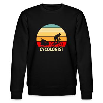 Remorques papa VTT Retro Cycologist - Sweat bio CHANGER Stanley/Stella Unisexe - noir - Devant - Nik (191cm) & Marisol (170cm)