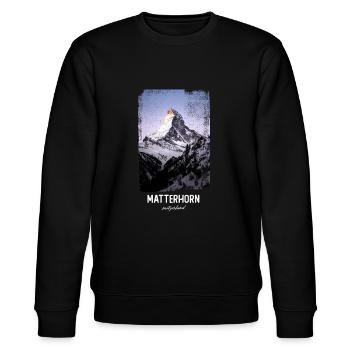 Matterhorn Switzerland - Stanley/Stella Unisex Bio-Sweatshirt CHANGER  - Schwarz - Vorne - Nik (191cm) & Marisol (170cm)