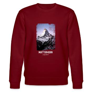 Matterhorn Suisse - Sweat bio CHANGER Stanley/Stella Unisexe - bordeaux - Devant - Nik (191cm) & Marisol (170cm)