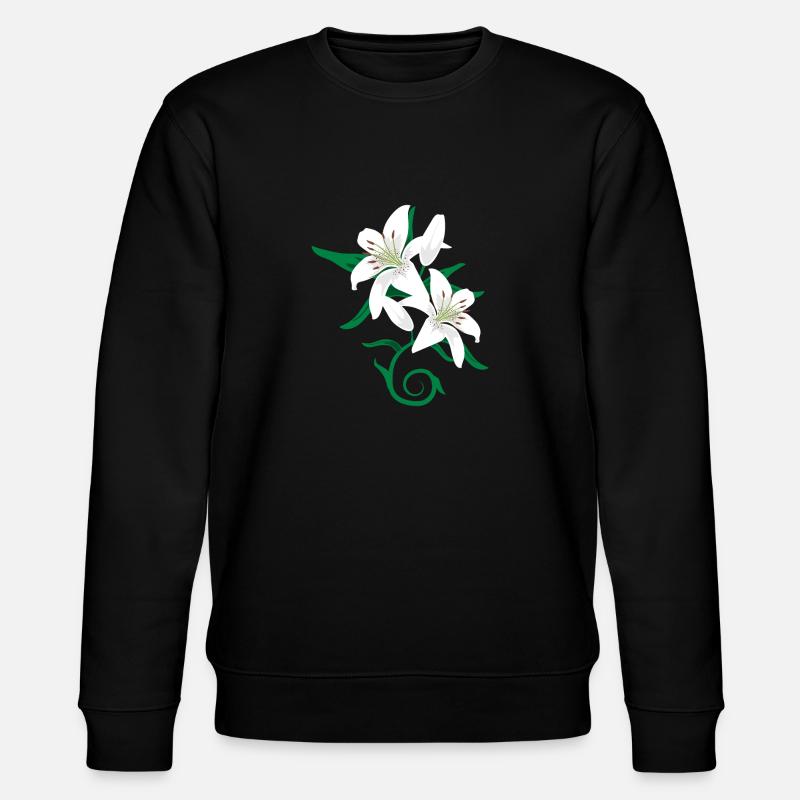 Lily blomst tatovering gaveidé - Stanley/Stella økologisk unisex-sweatshirt CHANGER  - sort