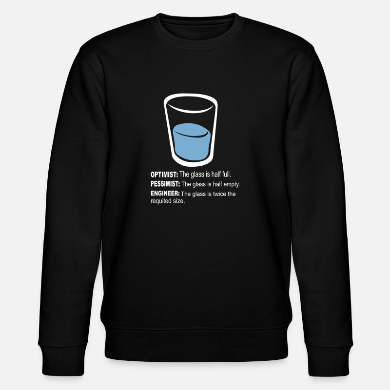 Optimist pessimist engineer - Stanley/Stella CHANGER Unisex Organic Sweatshirt - black