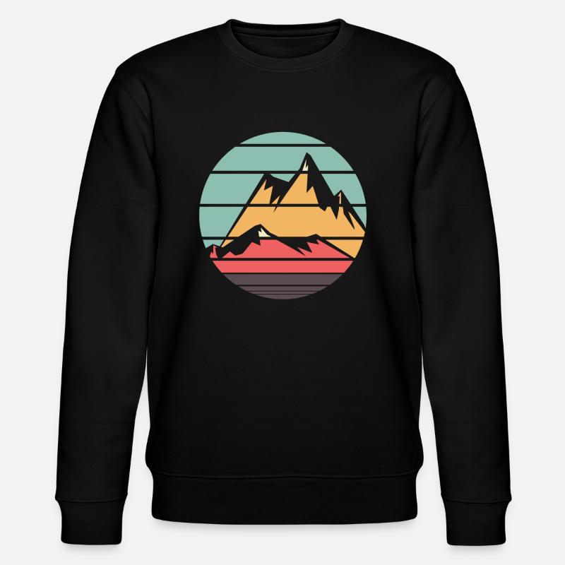 Retro Berge - Stanley/Stella Unisex Bio-Sweatshirt CHANGER  - Schwarz
