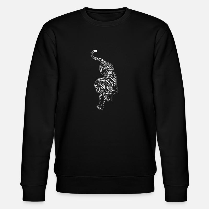 'Weißer Tiger - Stanley/Stella Unisex Bio-Sweatshirt CHANGER  - Schwarz