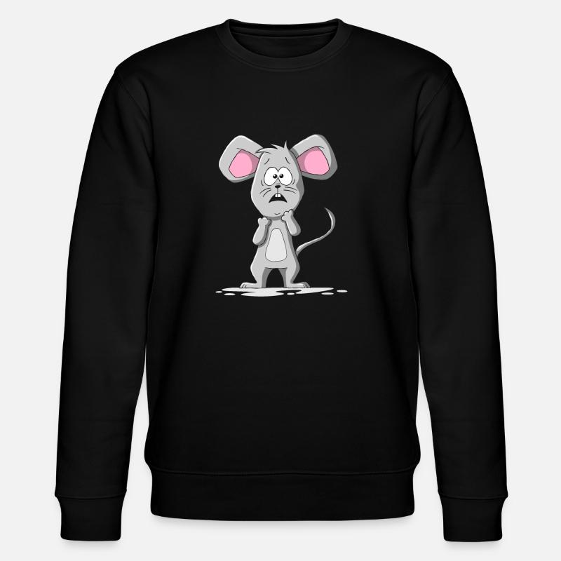 Ängstliche Maus - Stanley/Stella Unisex Bio-Sweatshirt CHANGER  - Schwarz