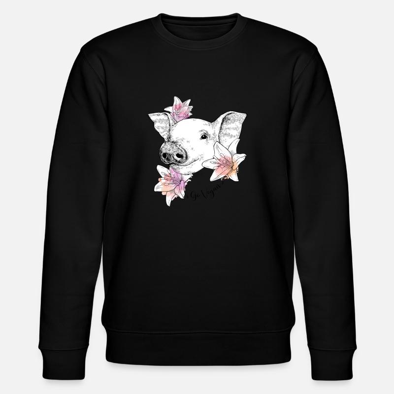 Go Vegan - Stanley/Stella Unisex Bio-Sweatshirt CHANGER  - Schwarz