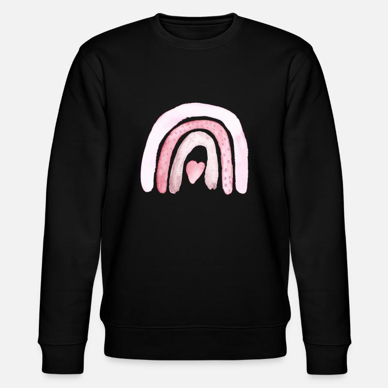 Regenbogen Rosa Herzchen - Stanley/Stella Unisex Bio-Sweatshirt CHANGER  - Schwarz