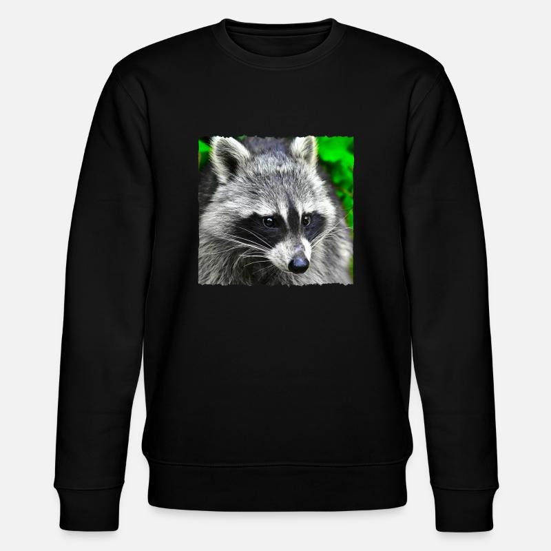 Besuch vom Waschbär - Stanley/Stella Unisex Bio-Sweatshirt CHANGER  - Schwarz