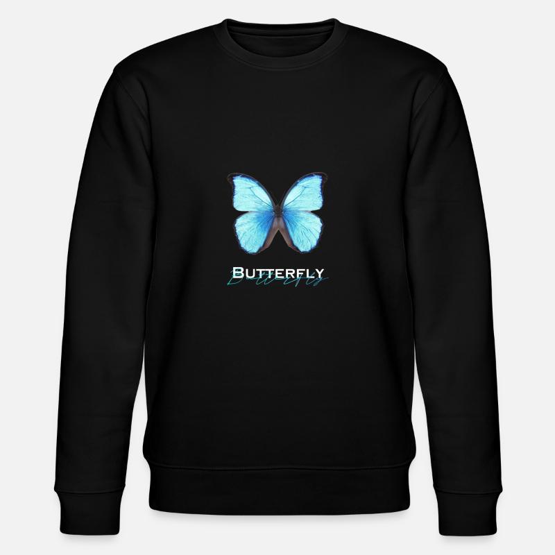 Butterfly Schmetterling - Stanley/Stella Unisex Bio-Sweatshirt CHANGER  - Schwarz