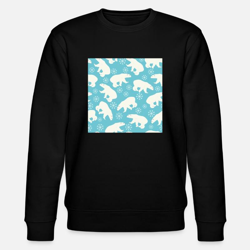 Eisbär - Stanley/Stella Unisex Bio-Sweatshirt CHANGER  - Schwarz