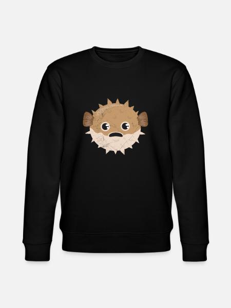 Pufferfish Grumpy Kids Funny Gift - Stanley/Stella CHANGER Unisex Organic Sweatshirt - black