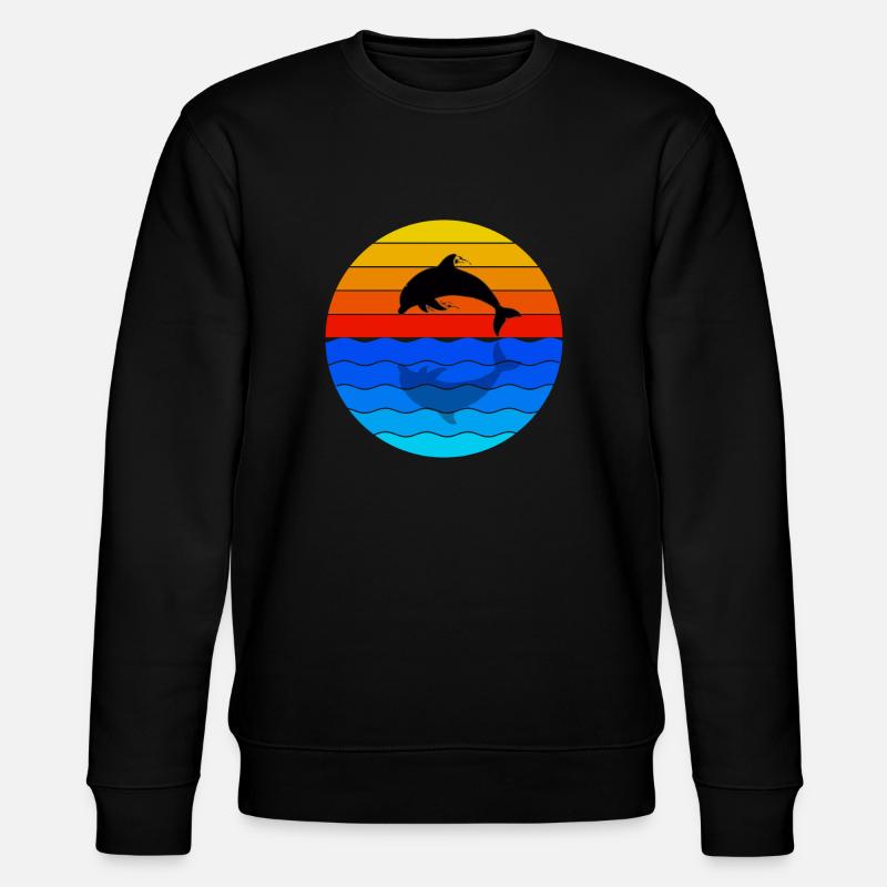 Delphin, Ich liebe Delphin - Stanley/Stella Unisex Bio-Sweatshirt CHANGER  - Schwarz