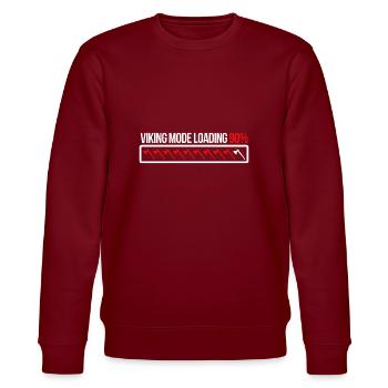 Viking Mode Loading 90% Axt Geschenkidee - Stanley/Stella Unisex Bio-Sweatshirt CHANGER  - Burgunderrot - Vorne - Nik (191cm) & Marisol (170cm)