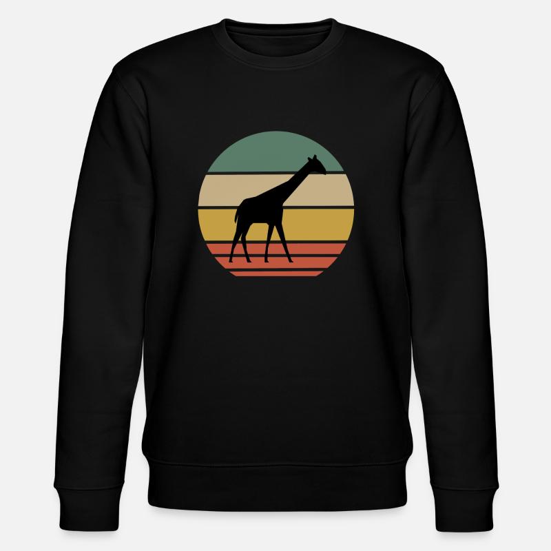 Retro Giraffen Print - Stanley/Stella Unisex Bio-Sweatshirt CHANGER  - Schwarz