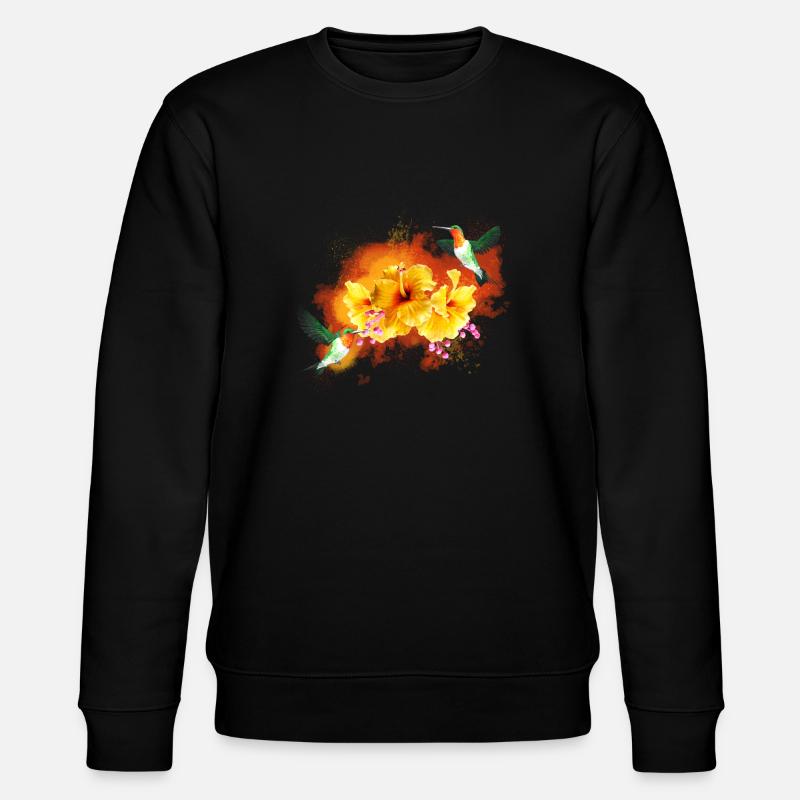 Flower2 - Stanley/Stella Unisex Bio-Sweatshirt CHANGER  - Schwarz