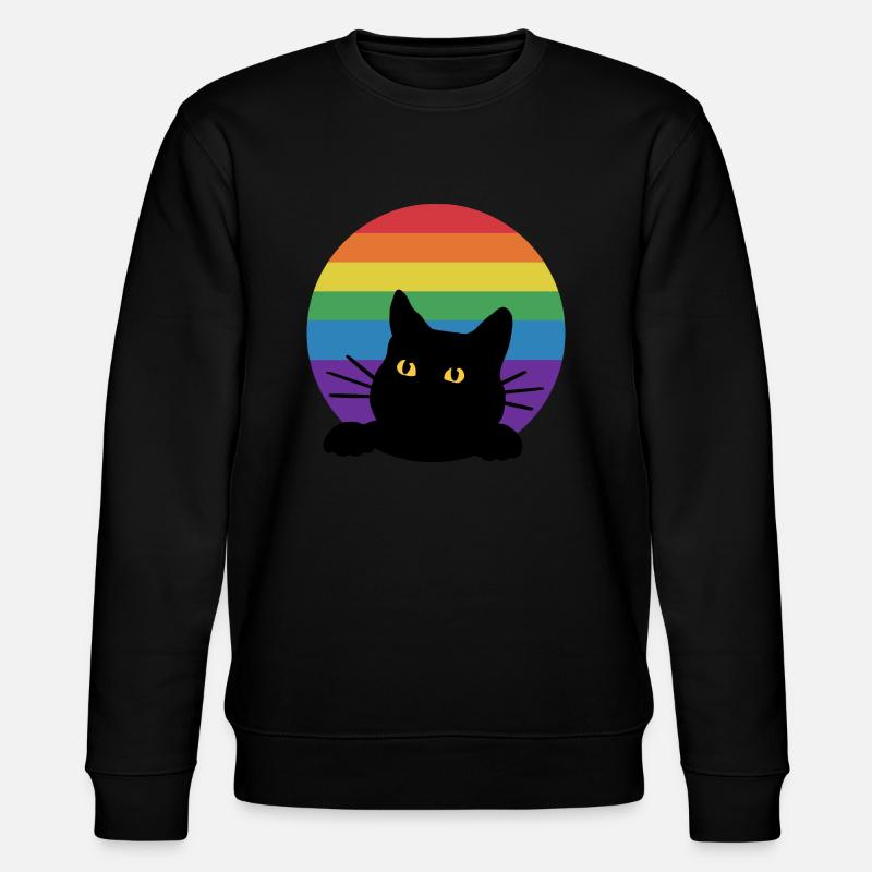 Regenbogen Katze - Stanley/Stella Unisex Bio-Sweatshirt CHANGER  - Schwarz