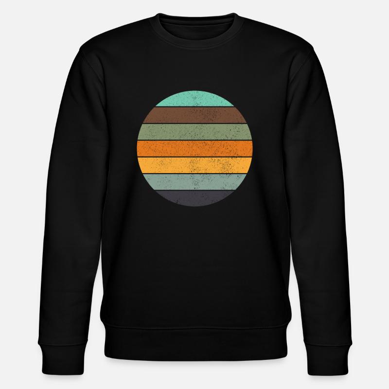Retro rainbow sunset blue - Stanley/Stella CHANGER Unisex Organic Sweatshirt - black