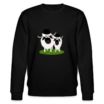 dick und doof - Stanley/Stella Unisex Bio-Sweatshirt CHANGER  - Schwarz - Vorne - Nik (191cm) & Marisol (170cm)