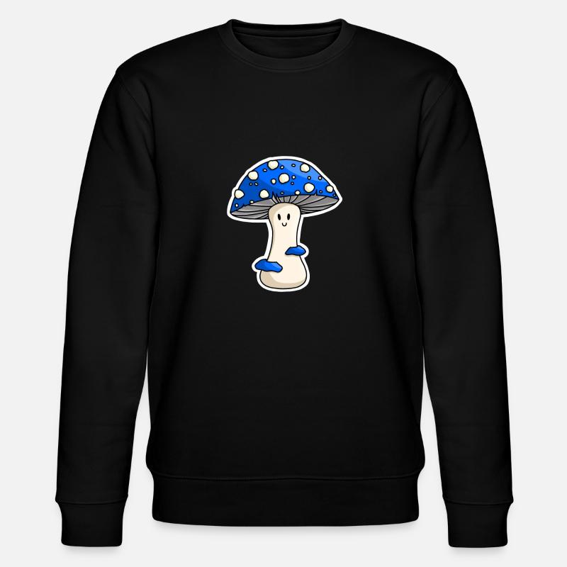 Happy Blue Toadstool - Stanley/Stella CHANGER Unisex Organic Sweatshirt - black