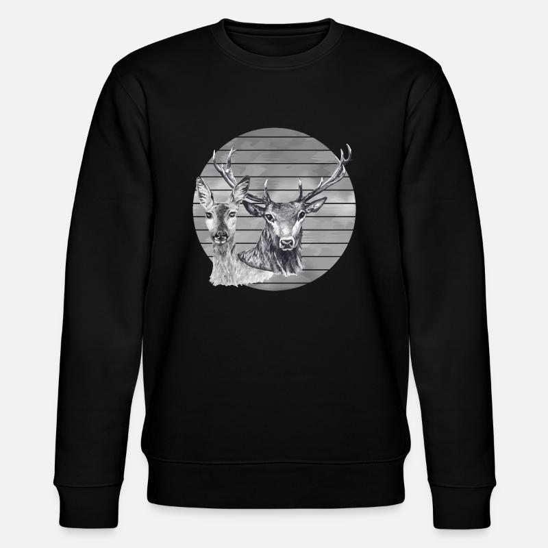 Hirsch und Reh - Stanley/Stella Unisex Bio-Sweatshirt CHANGER  - Schwarz