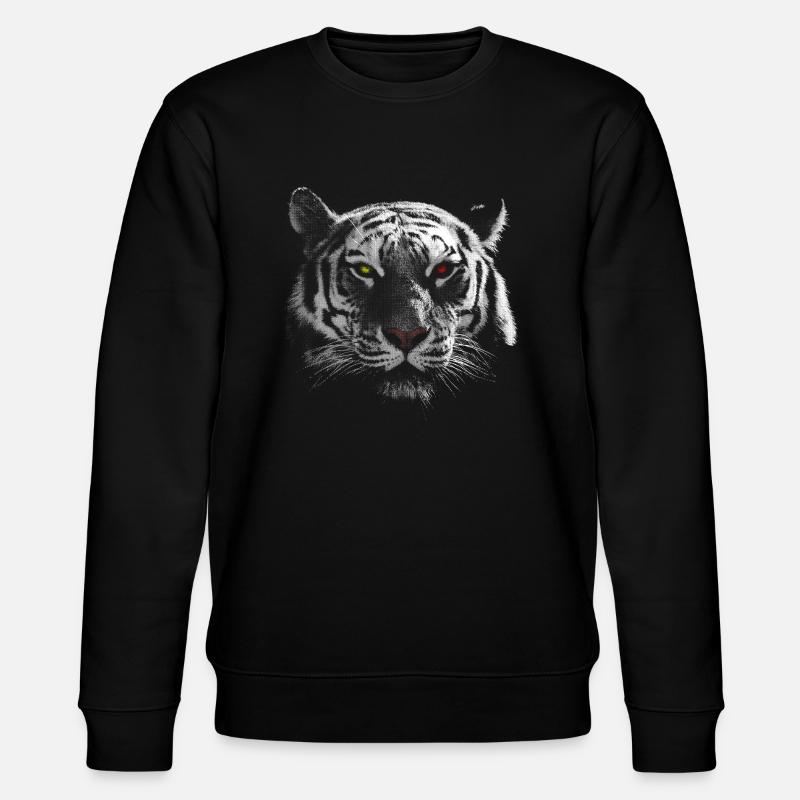 white tiger - Stanley/Stella Unisex Bio-Sweatshirt CHANGER  - Schwarz