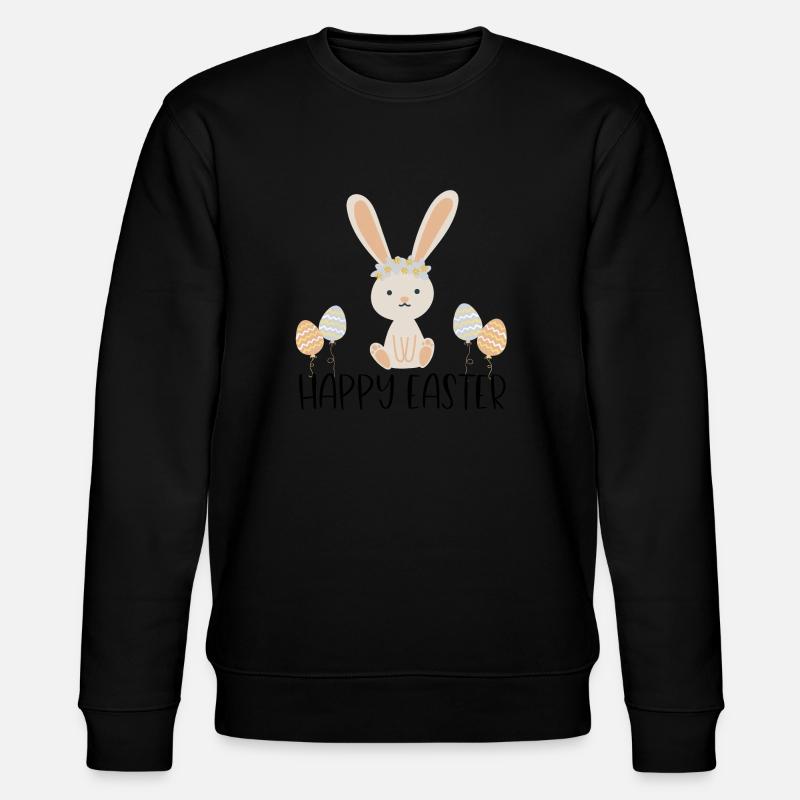 Happy Easter - lapin de Pâques - Sweat bio CHANGER Stanley/Stella Unisexe - noir