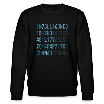 Intelligenz ist die Fähigkeit, sich an Veränderungen anzupassen - Stanley/Stella Unisex Bio-Sweatshirt CHANGER  - Schwarz - Vorne - Nik (191cm) & Marisol (170cm)