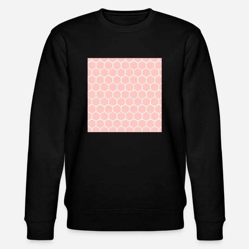 Pink Honeycomb Pattern - Stanley/Stella CHANGER Unisex Organic Sweatshirt - black