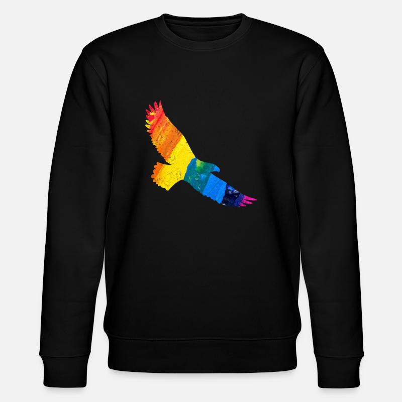 Regenbogen Adler Geschenkidee - Stanley/Stella Unisex Bio-Sweatshirt CHANGER  - Schwarz