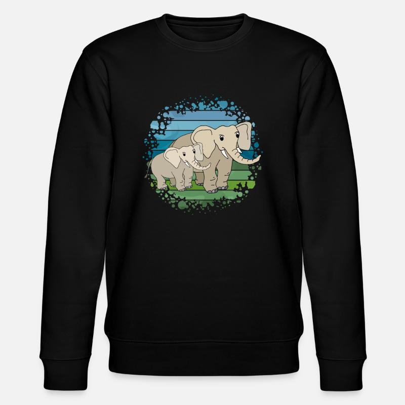 Elefant - Stanley/Stella Unisex Bio-Sweatshirt CHANGER  - Schwarz