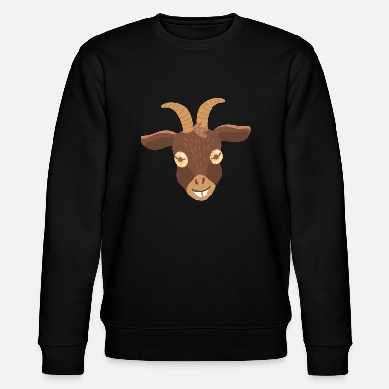 Ziegengesicht (Hand gezeichnet) - Stanley/Stella Unisex Bio-Sweatshirt CHANGER  - Schwarz