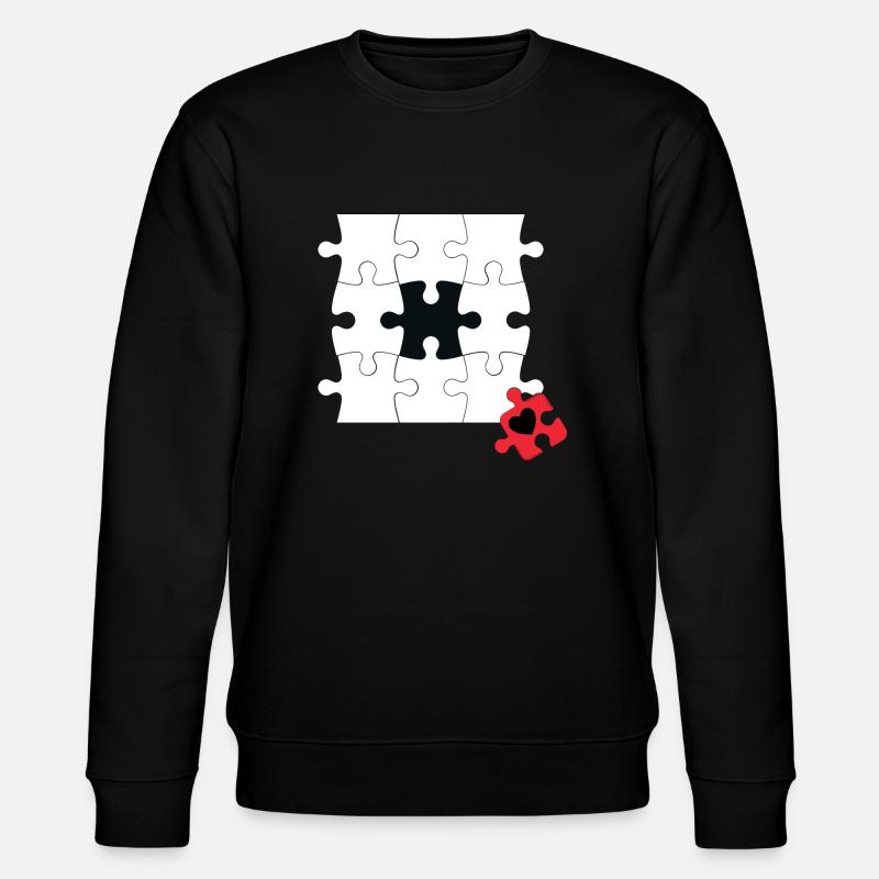 Falsches Puzzleteil - Stanley/Stella Unisex Bio-Sweatshirt CHANGER  - Schwarz