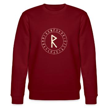 Raido Rune - Stanley/Stella Unisex Bio-Sweatshirt CHANGER  - Burgunderrot - Vorne - Nik (191cm) & Marisol (170cm)